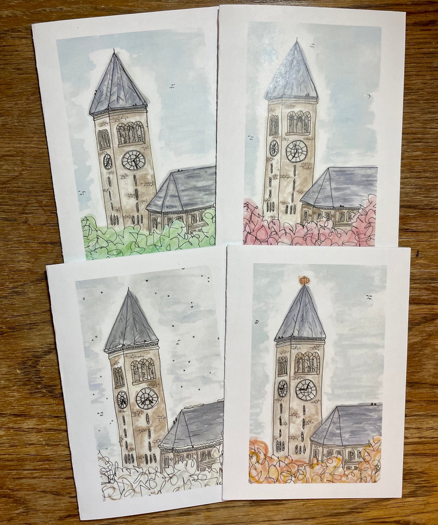 Seasons of McGraw Clocktower Print Pack