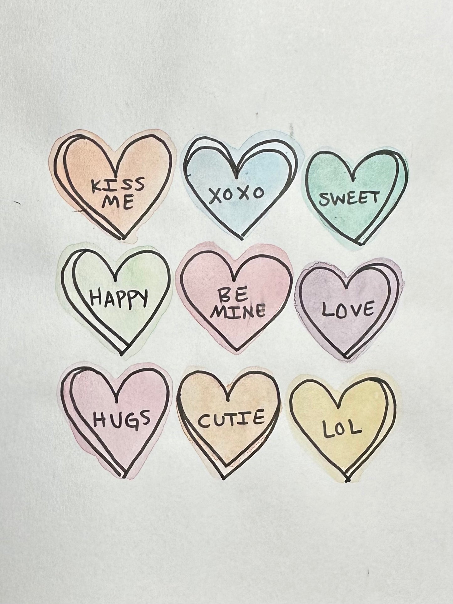 Valentine's Day Card "candy hearts"